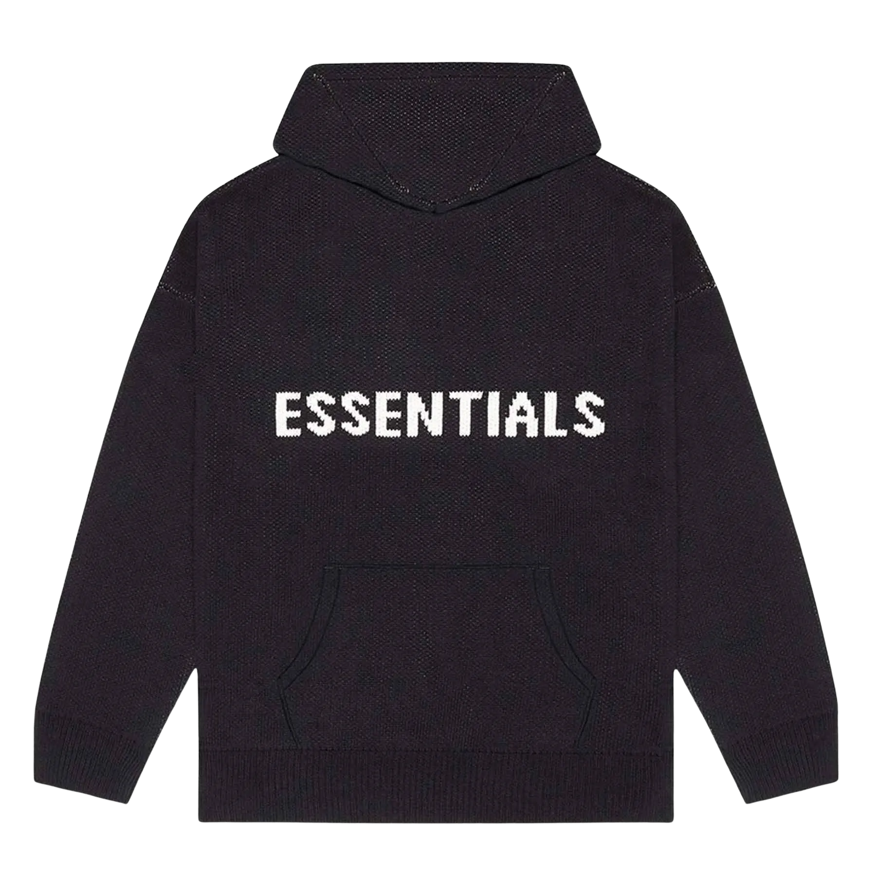 FEAR OF GOD ESSENTIALS Knit Hoodie Black
