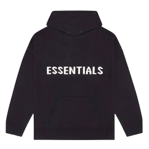 FEAR OF GOD ESSENTIALS Knit Hoodie Black