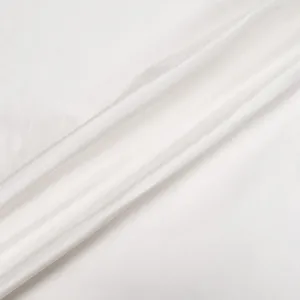 Fresh White Plain Silk Taffeta