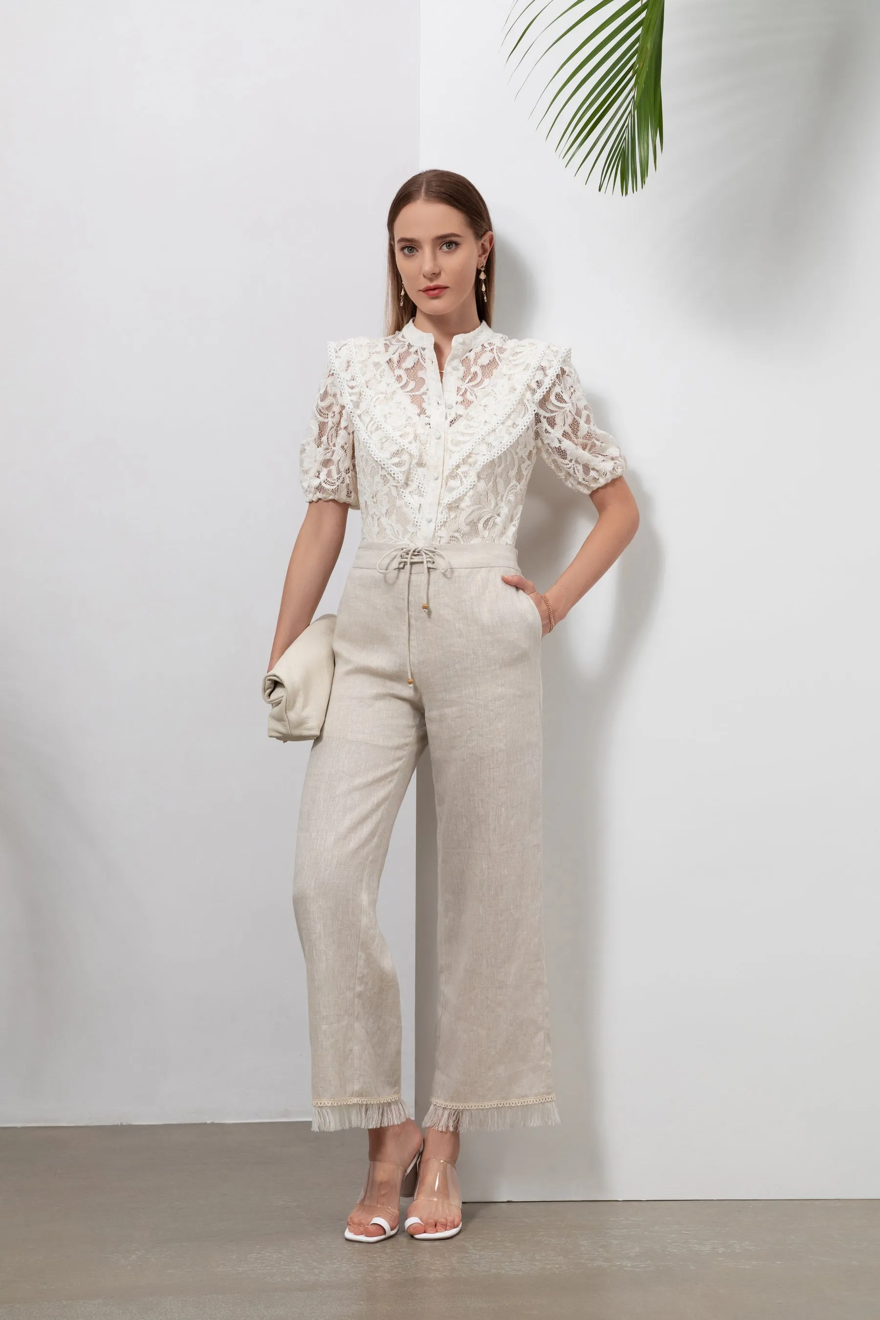 GDS Dolores Lace Blouse | White