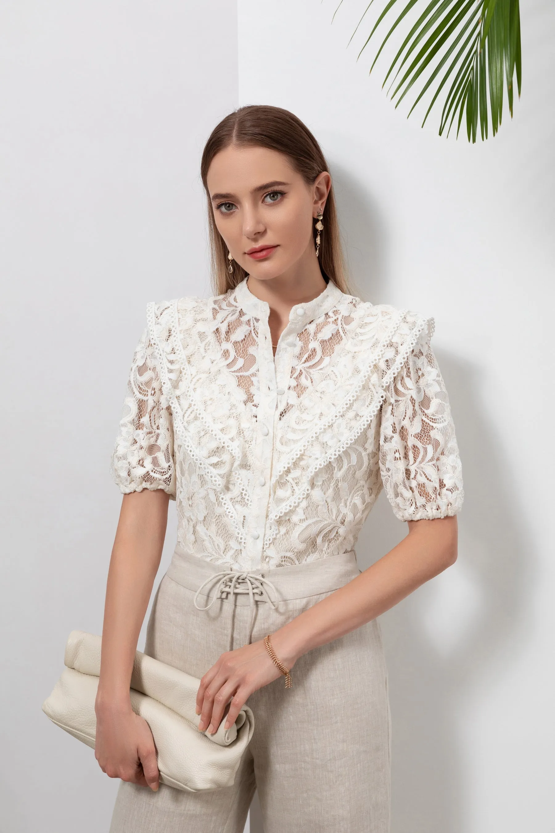 GDS Dolores Lace Blouse | White