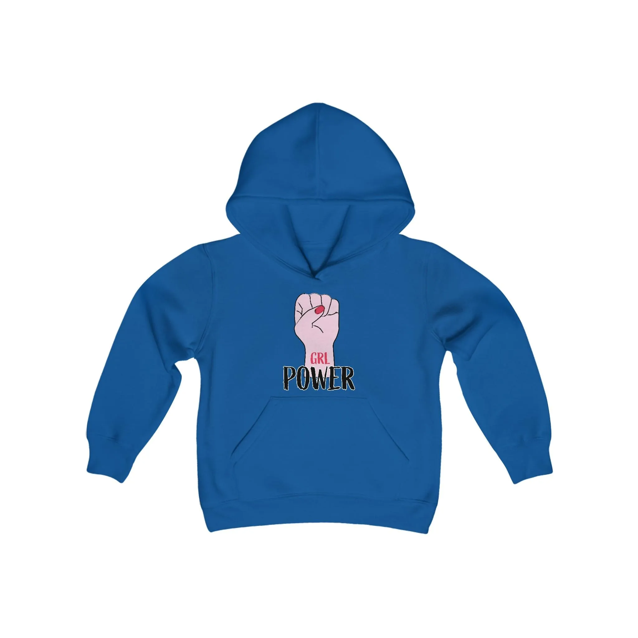 Girl Power Fist Youth Heavy Blend Hooded Sweatshirt