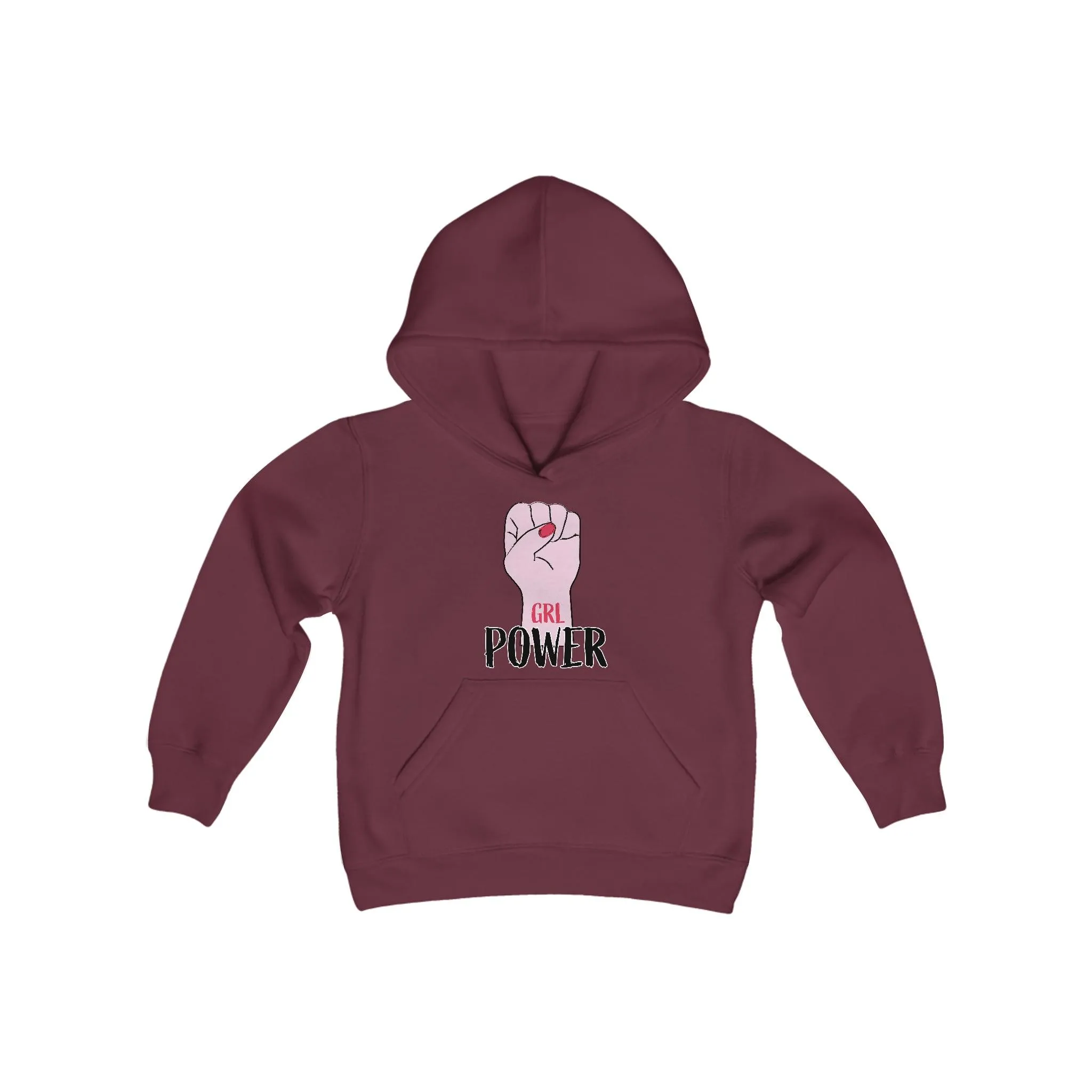 Girl Power Fist Youth Heavy Blend Hooded Sweatshirt