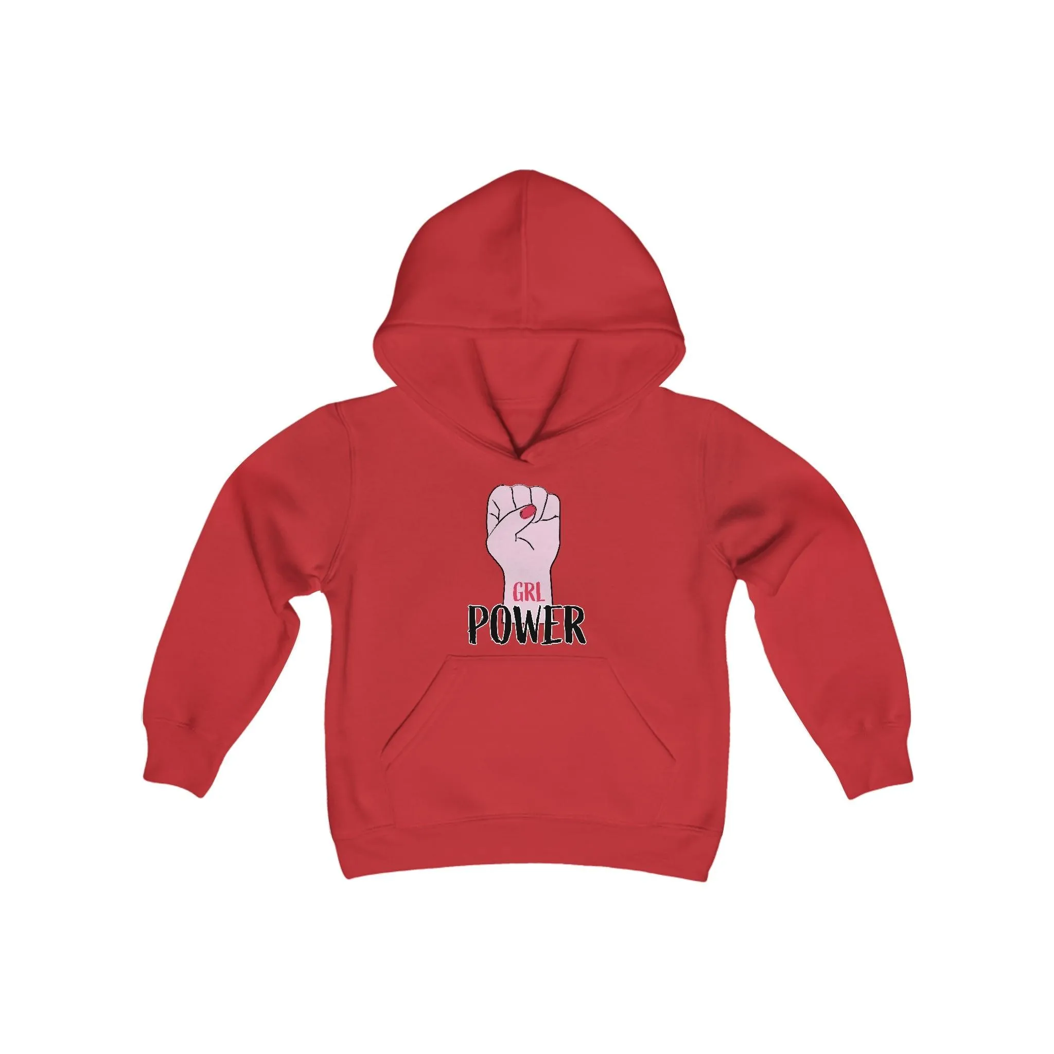 Girl Power Fist Youth Heavy Blend Hooded Sweatshirt