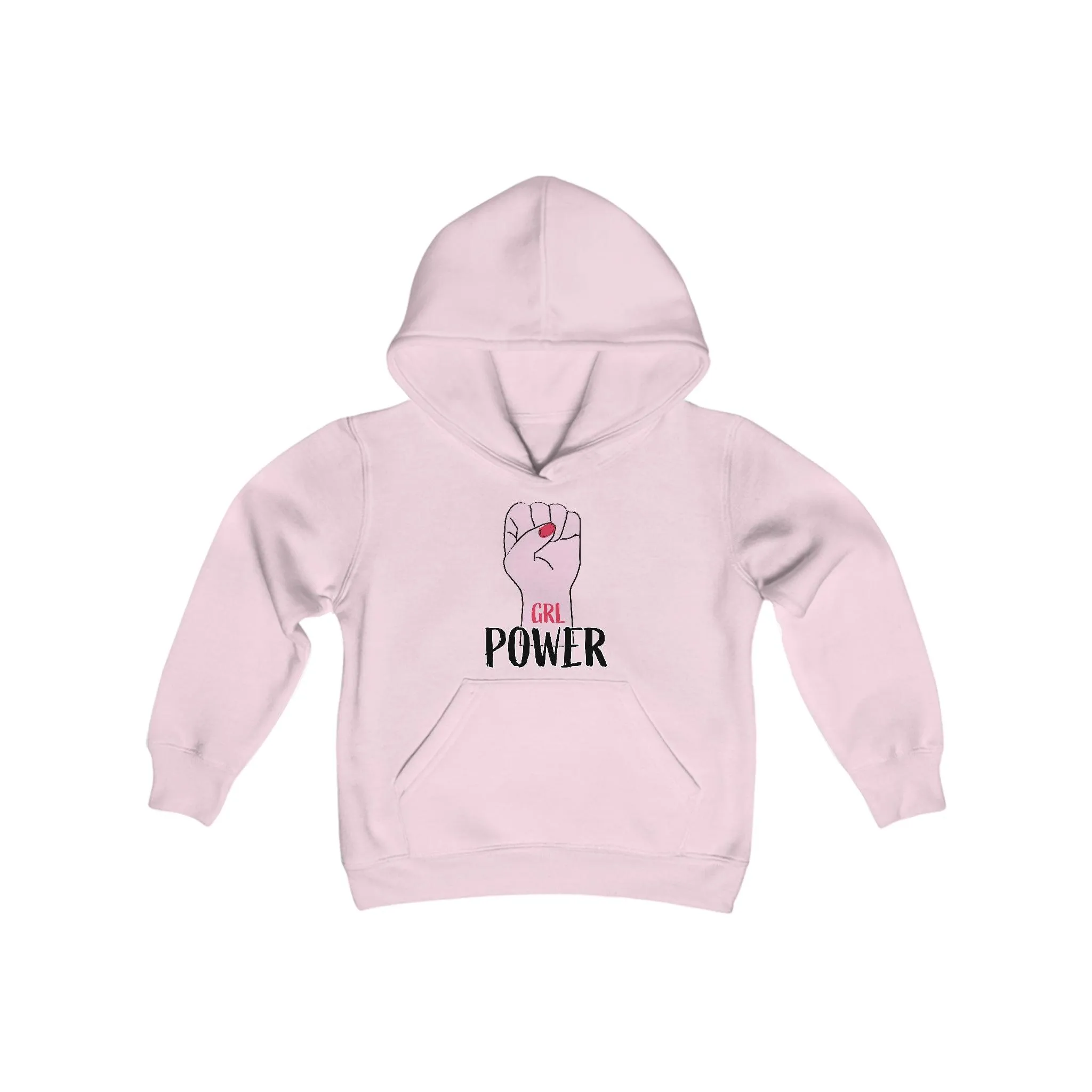 Girl Power Fist Youth Heavy Blend Hooded Sweatshirt