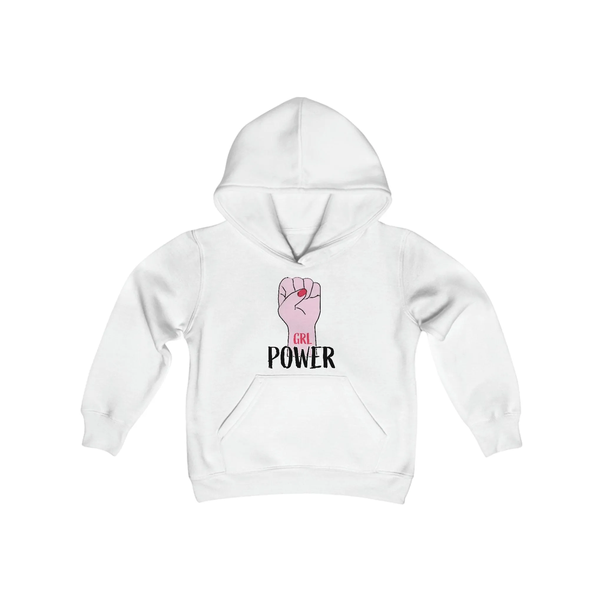 Girl Power Fist Youth Heavy Blend Hooded Sweatshirt