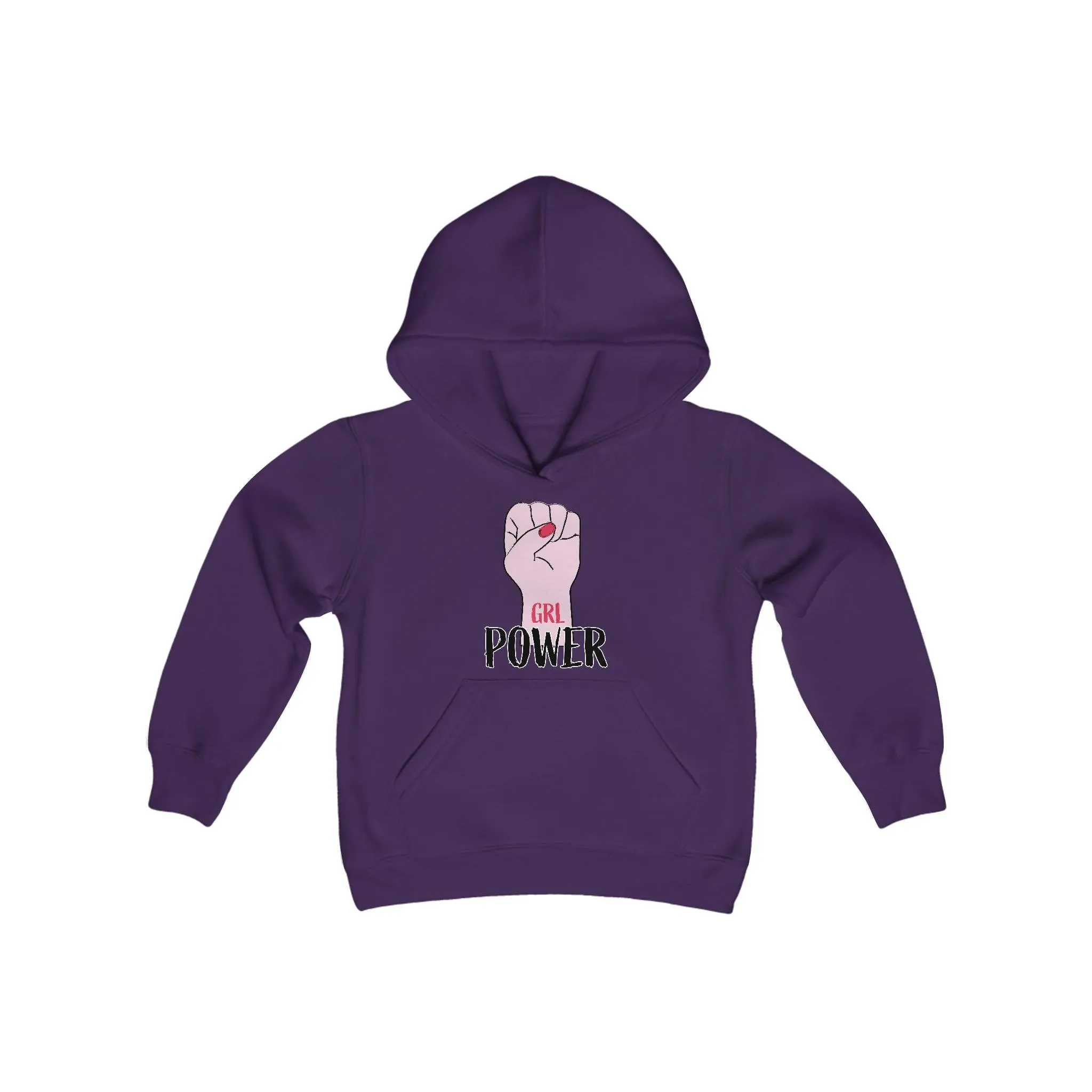 Girl Power Fist Youth Heavy Blend Hooded Sweatshirt