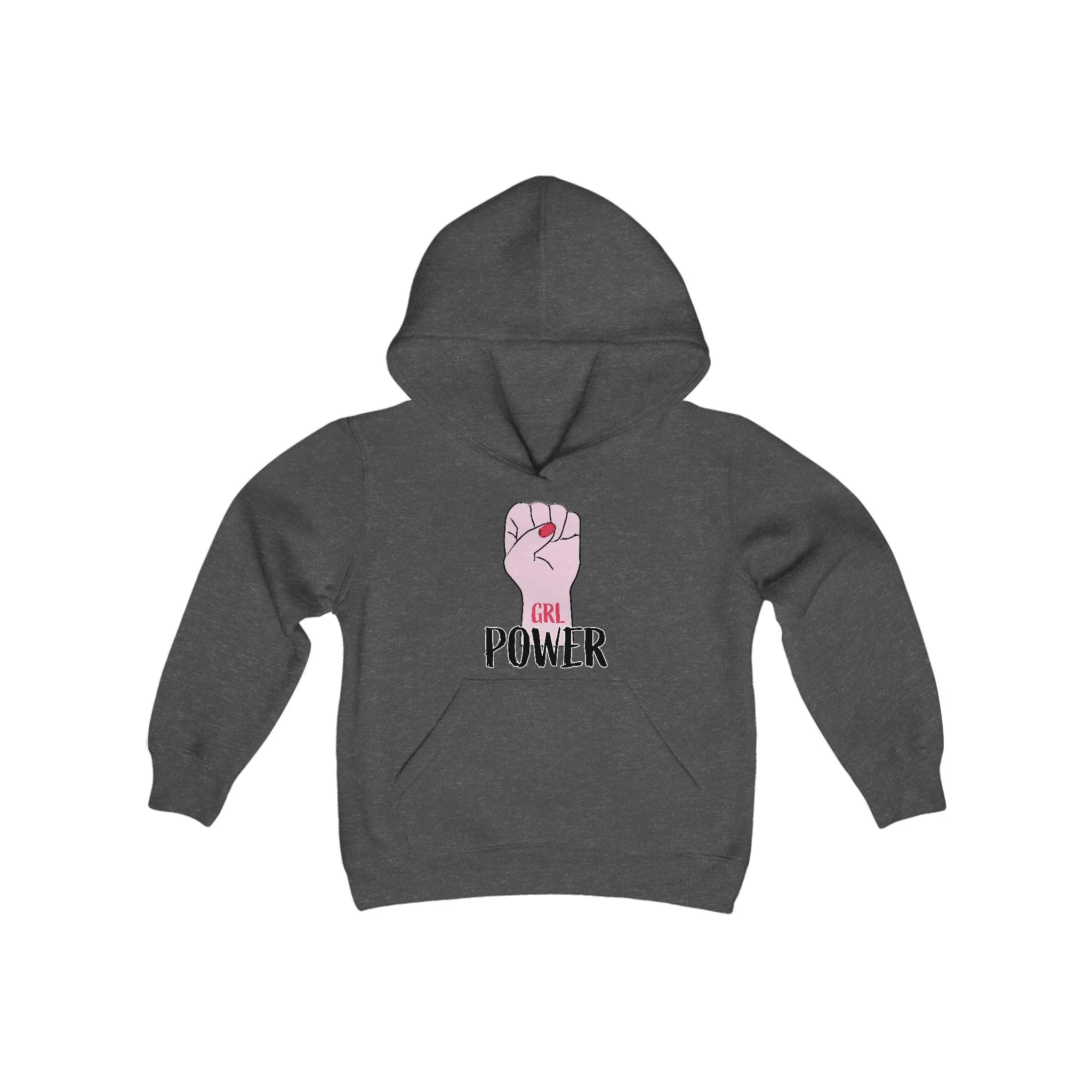 Girl Power Fist Youth Heavy Blend Hooded Sweatshirt