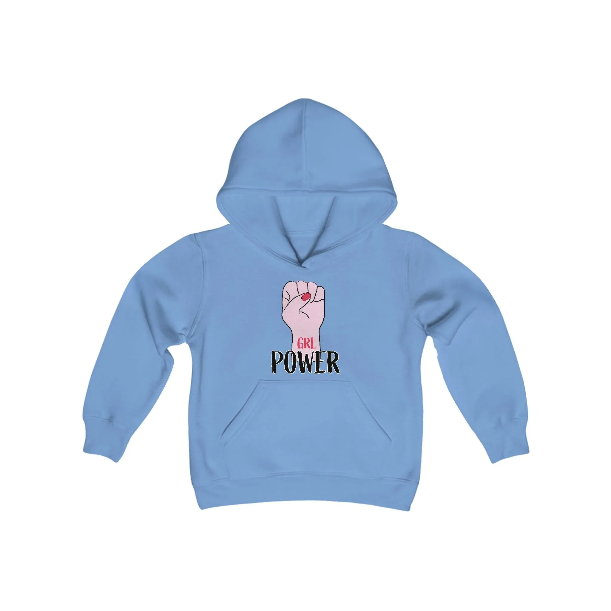 Girl Power Fist Youth Heavy Blend Hooded Sweatshirt
