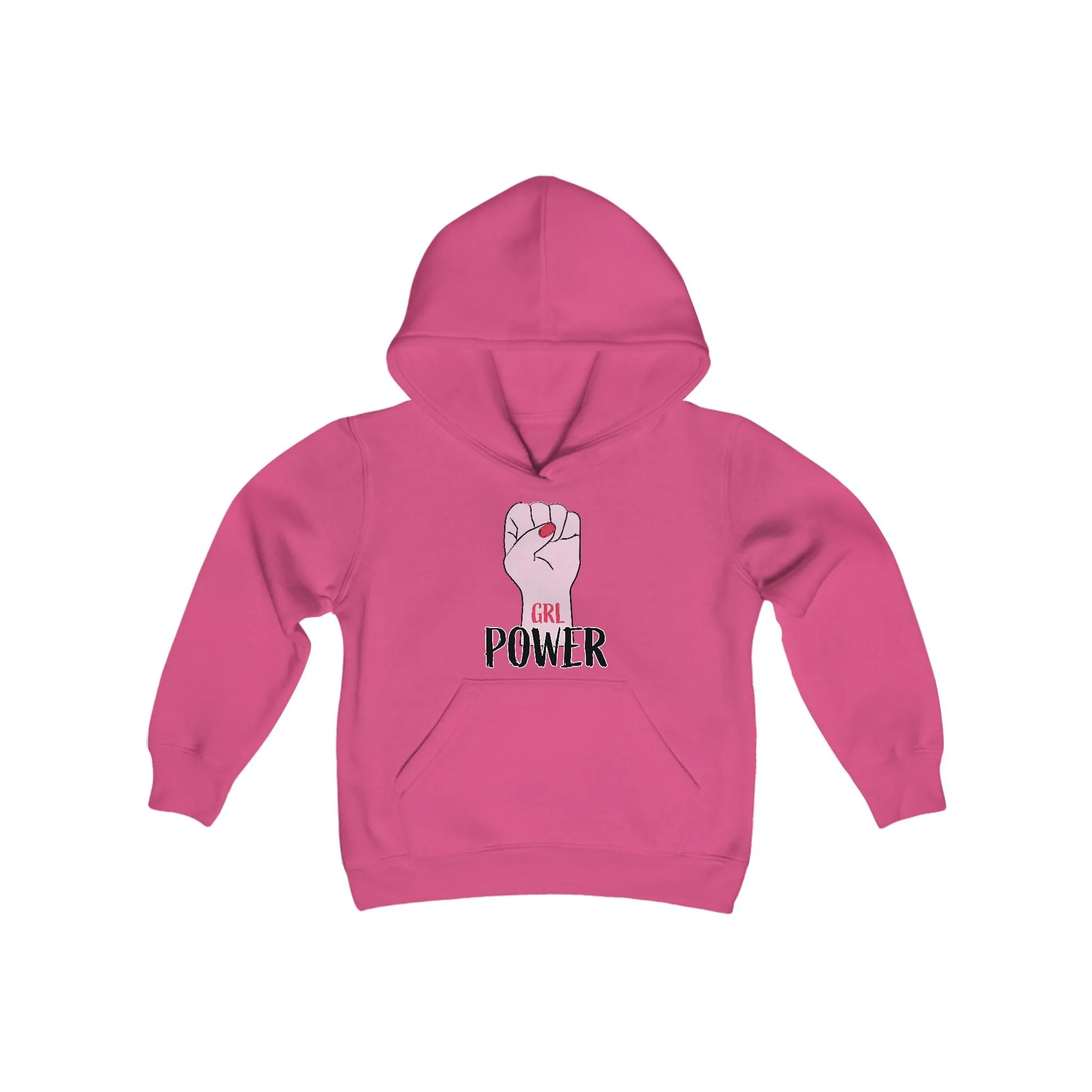 Girl Power Fist Youth Heavy Blend Hooded Sweatshirt