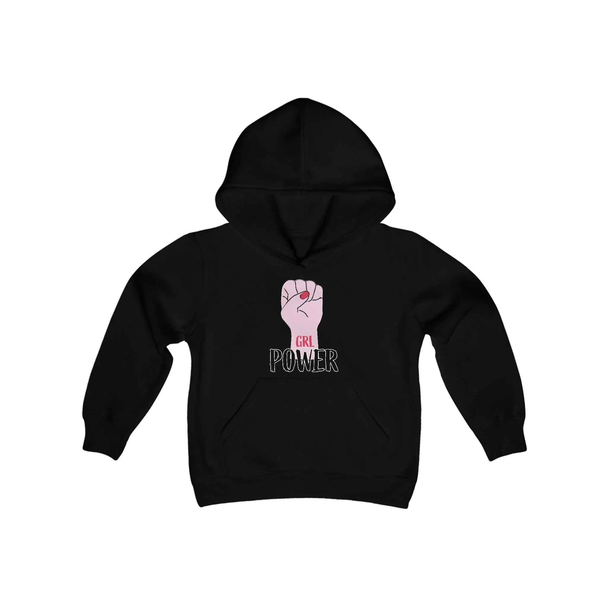 Girl Power Fist Youth Heavy Blend Hooded Sweatshirt