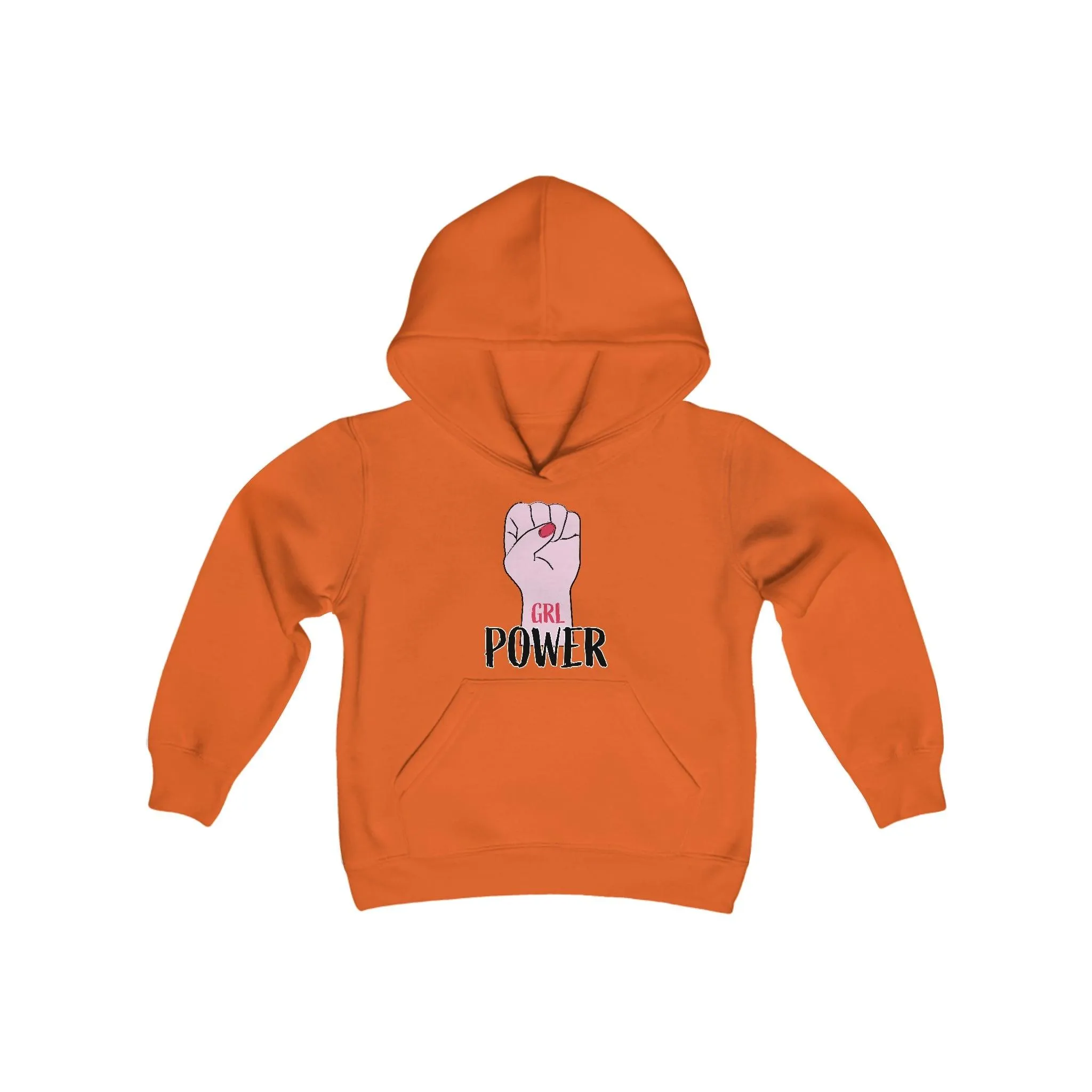 Girl Power Fist Youth Heavy Blend Hooded Sweatshirt