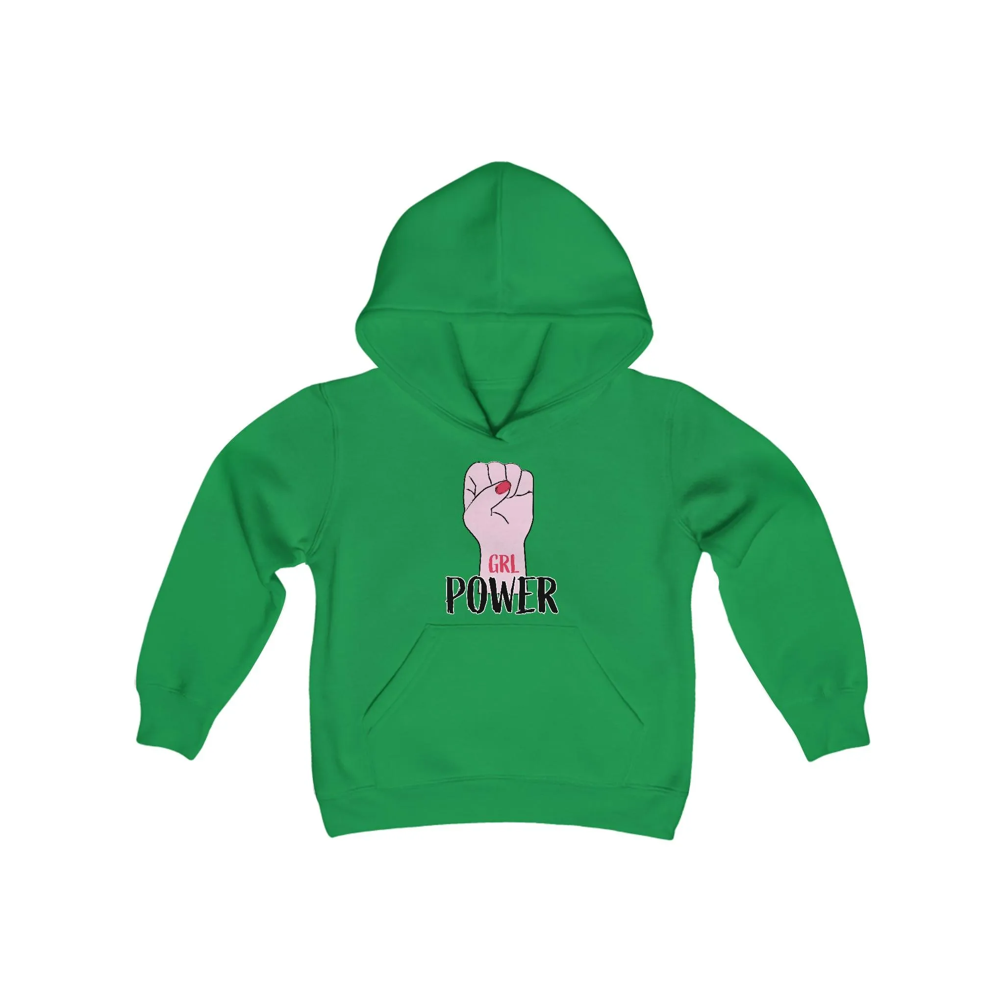 Girl Power Fist Youth Heavy Blend Hooded Sweatshirt