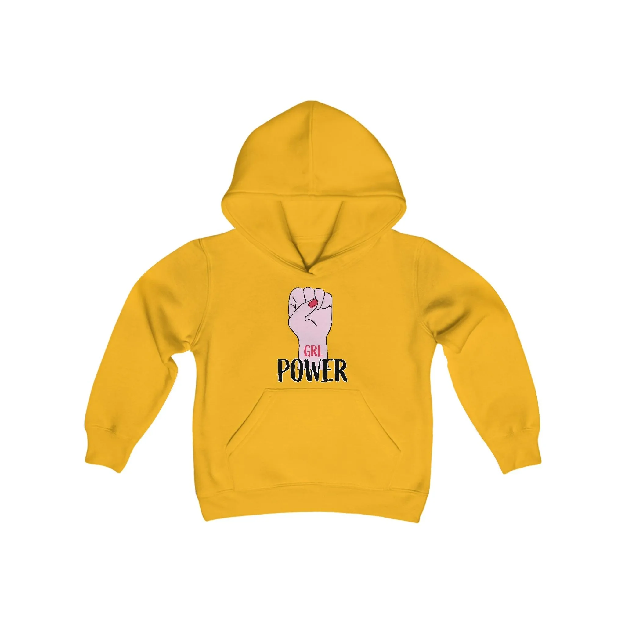 Girl Power Fist Youth Heavy Blend Hooded Sweatshirt