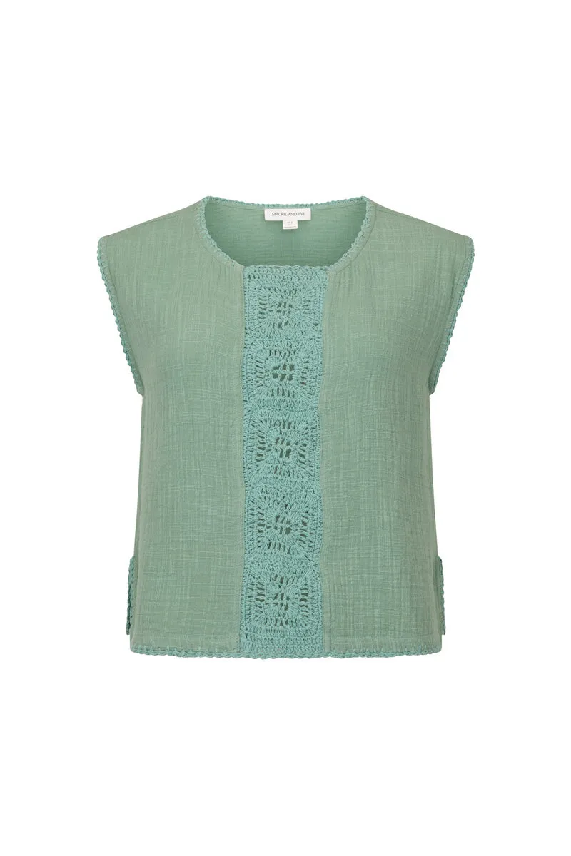 GRATEFUL HEART COTTON TANK- TEAL