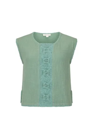 GRATEFUL HEART COTTON TANK- TEAL