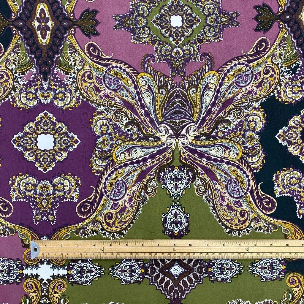 Green/Purple Symmetrical Chiffon Fabric