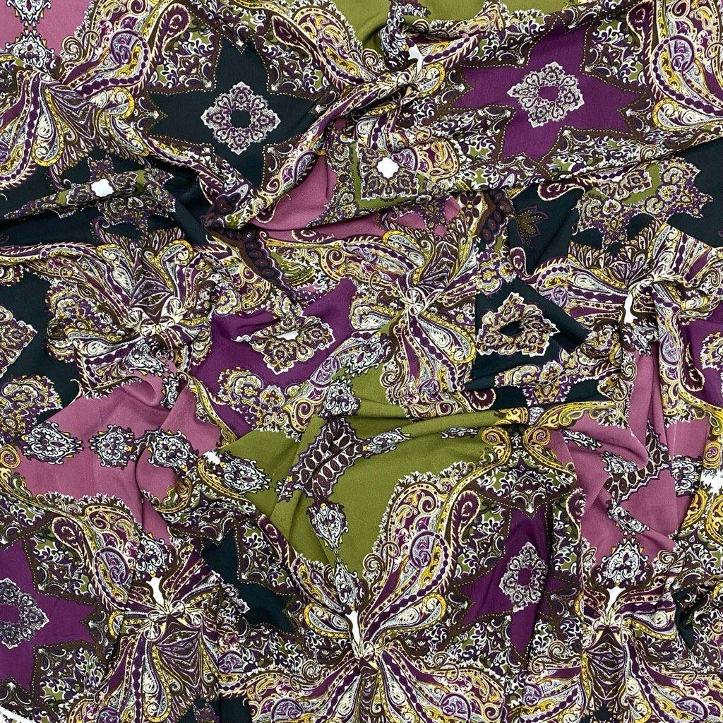 Green/Purple Symmetrical Chiffon Fabric