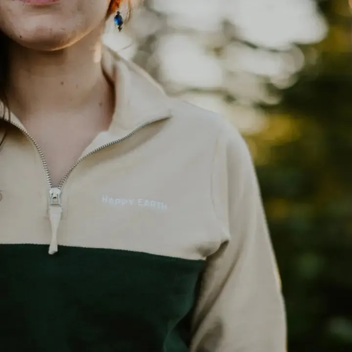 Happy Earth Mountain Sunset Organic Quarter-Zip