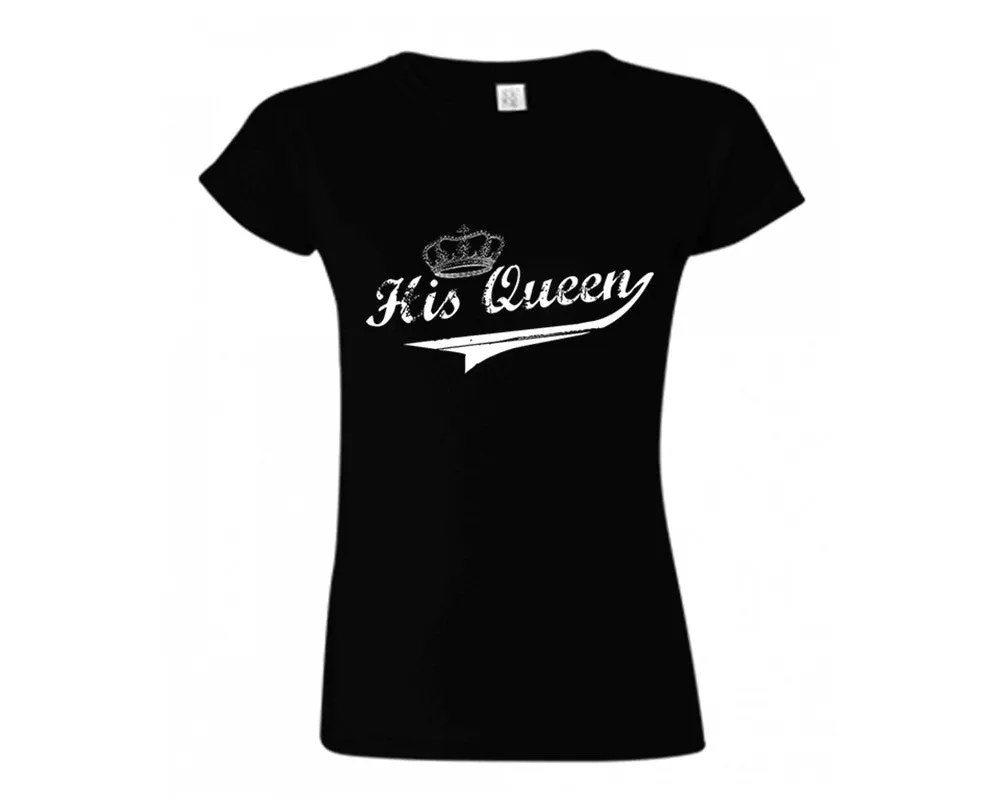 Her King & His Queen Couple Matching T-Shirts & Jogger Pants – 4-Piece Set: Men’s and Women’s Styles Sold Separately