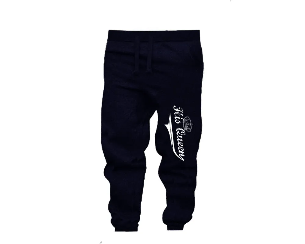 Her King & His Queen Couple Matching T-Shirts & Jogger Pants – 4-Piece Set: Men’s and Women’s Styles Sold Separately