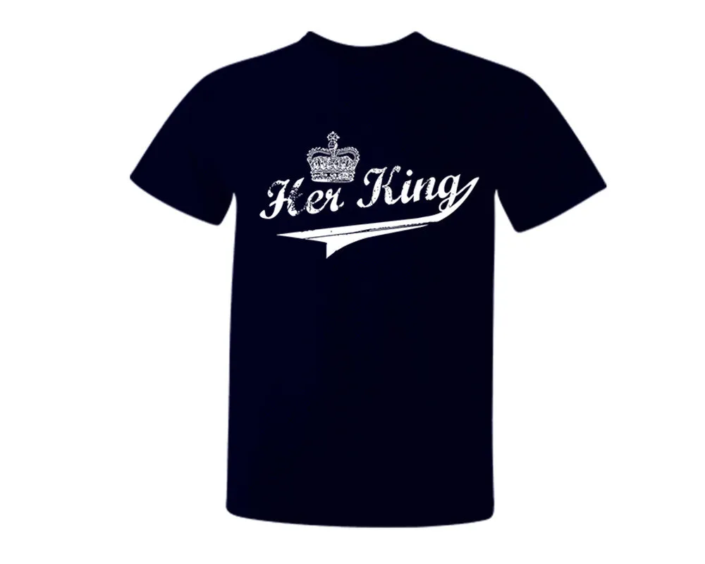 Her King & His Queen Couple Matching T-Shirts & Jogger Pants – 4-Piece Set: Men’s and Women’s Styles Sold Separately