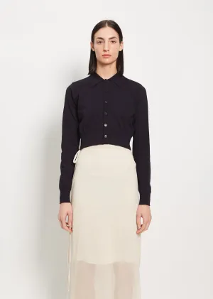 High Gauge Cotton Cardigan — Dark Navy