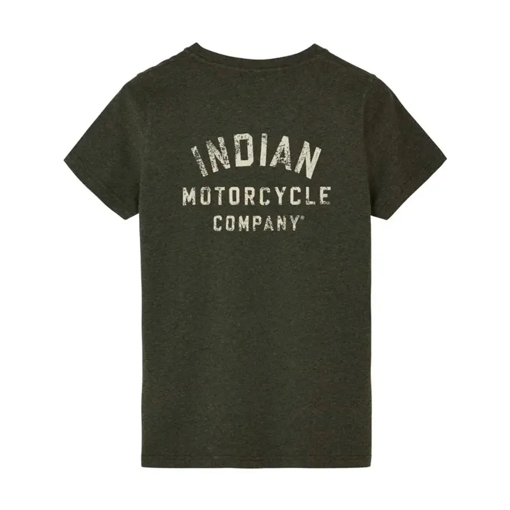 Indian Motorcycle  Womens Marl Crew Neck T-Shirt Tee Soft Lightweight Comfy Khaki
