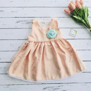 Iris Dress in Peach Baroque Print