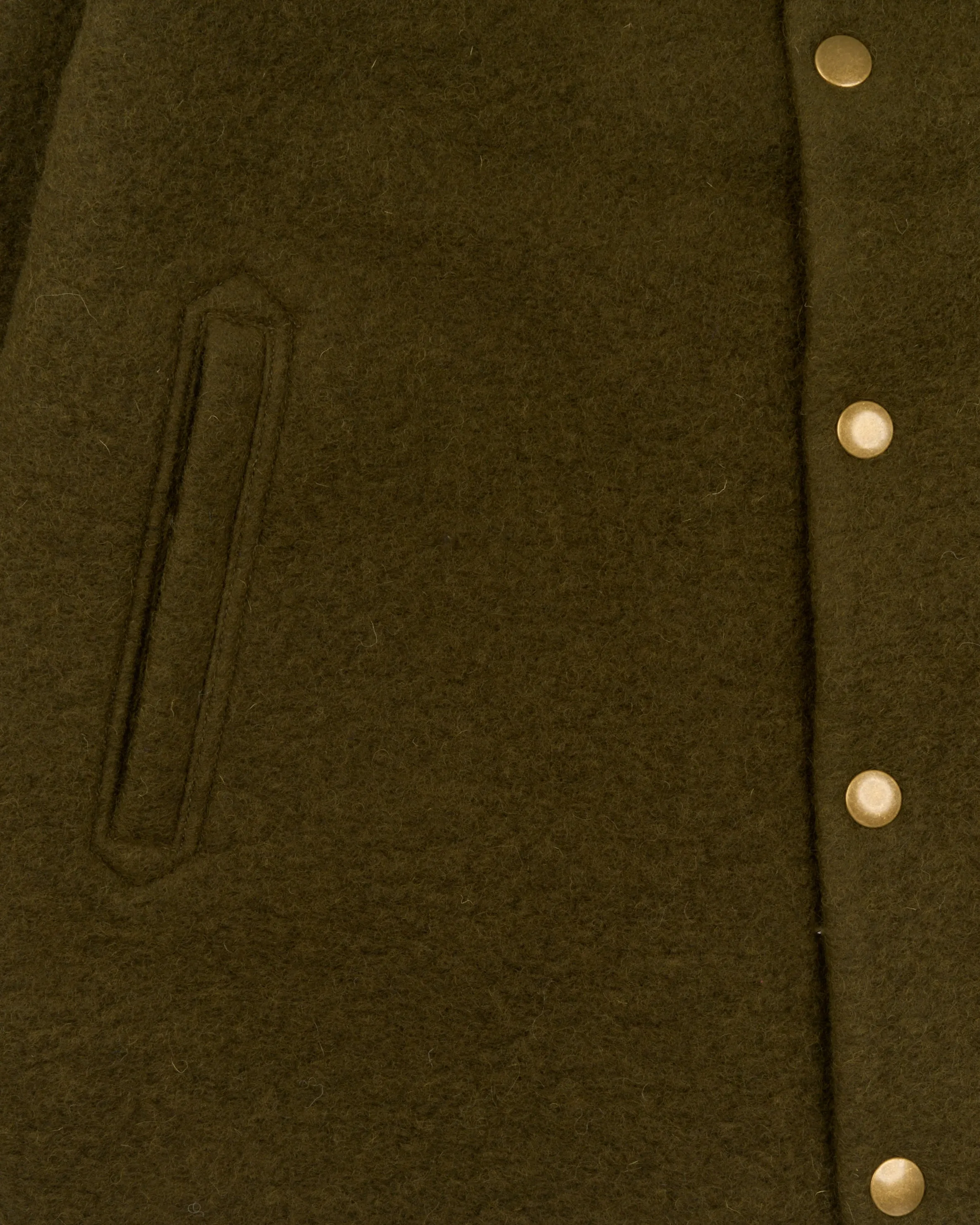 Jackman Wool Collarless Jacket - Khaki