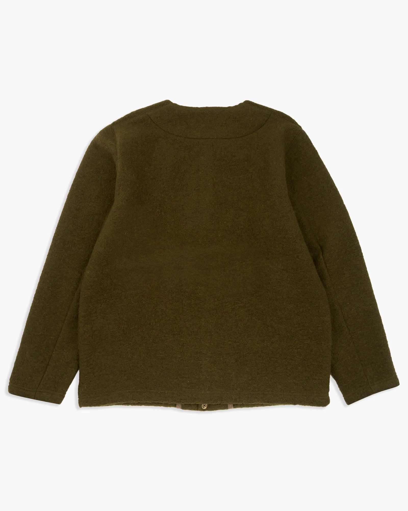 Jackman Wool Collarless Jacket - Khaki