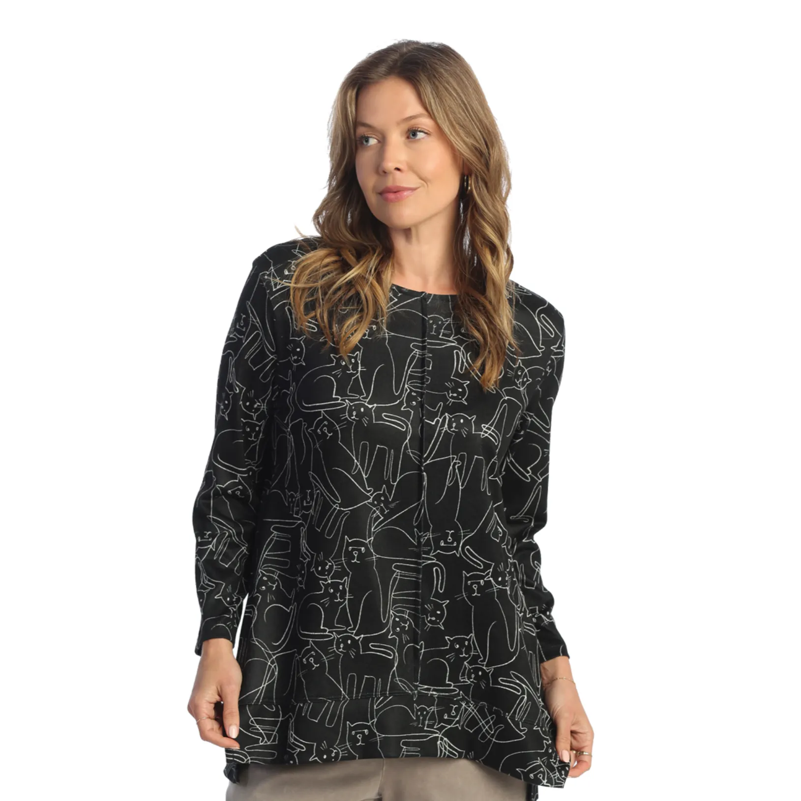 Jess & Jane "Kit Cat" French Brushed Knit Top - FB8-1864