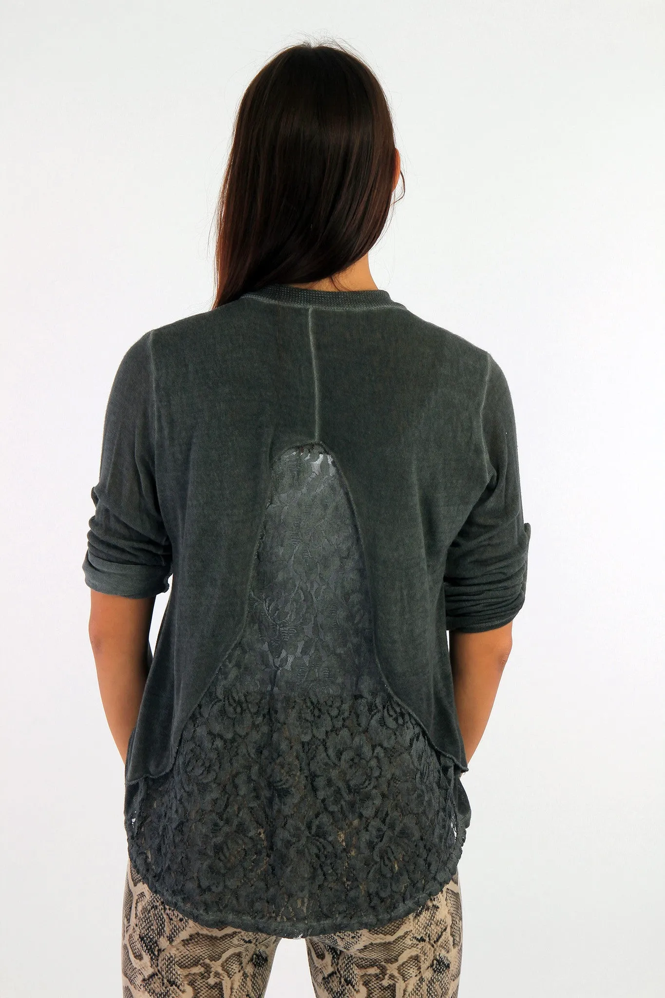 Lace Detail Knitted Cardigan