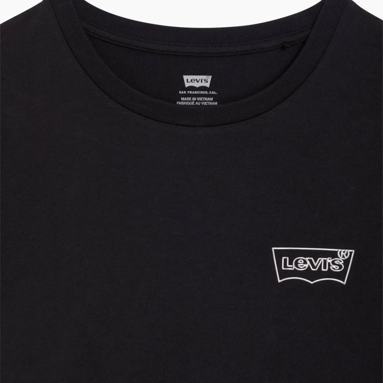 Levi's The Perfect Tee In Shimmer Batwing Outline Caviar Black