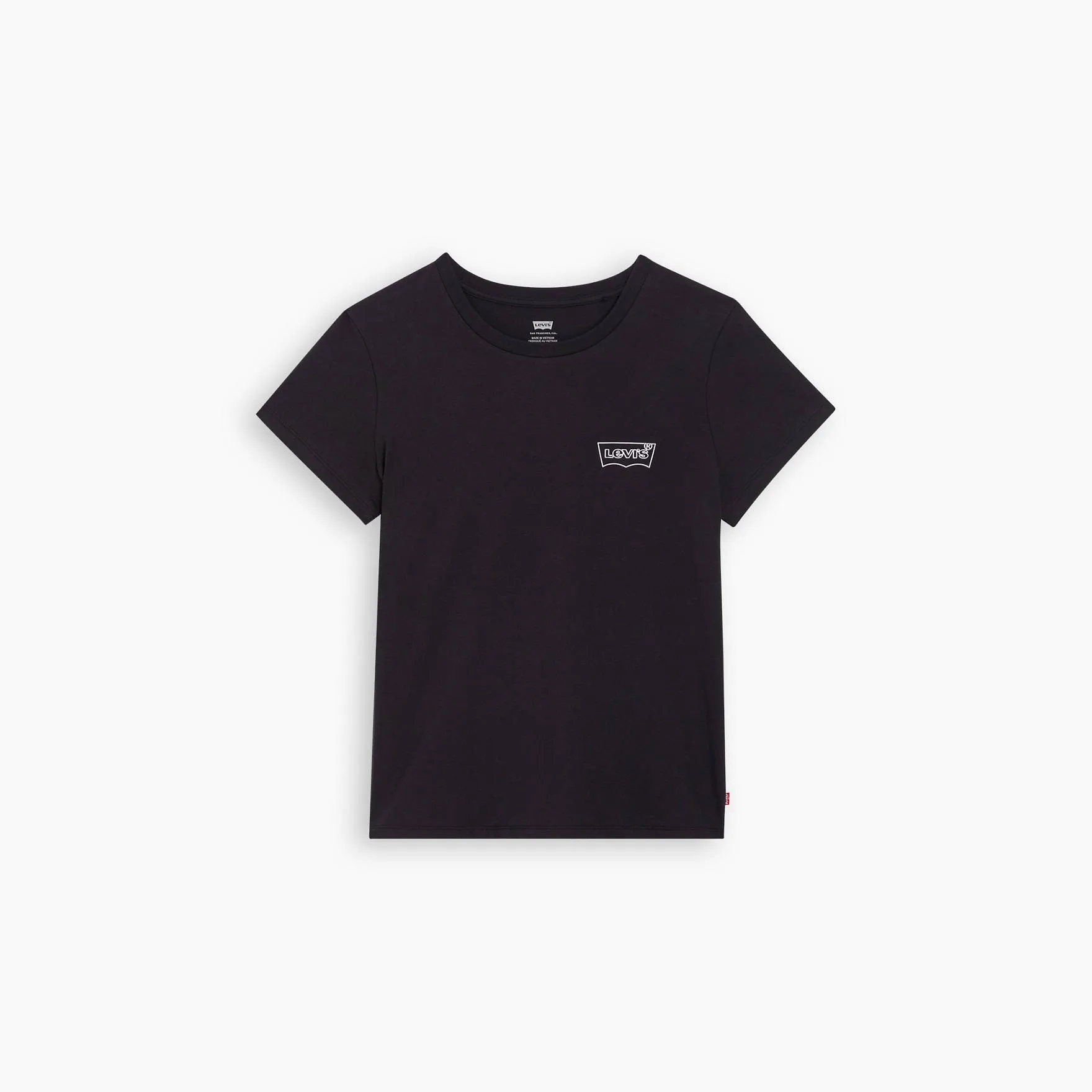 Levi's The Perfect Tee In Shimmer Batwing Outline Caviar Black
