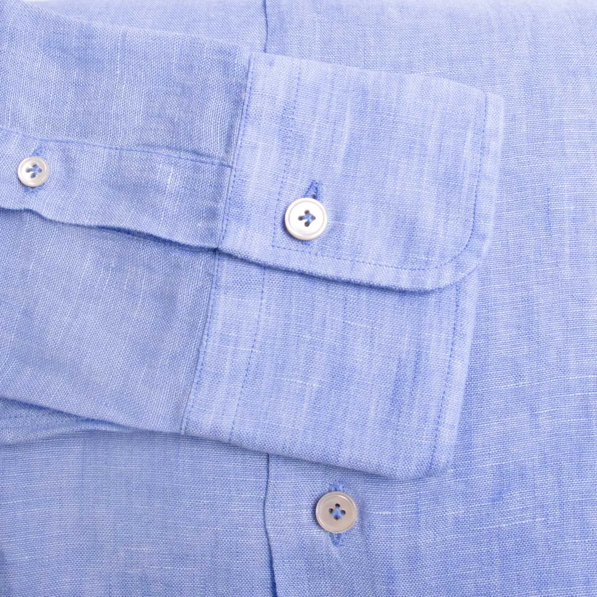 Light Blue Italian Linen Long Sleeve Shirt