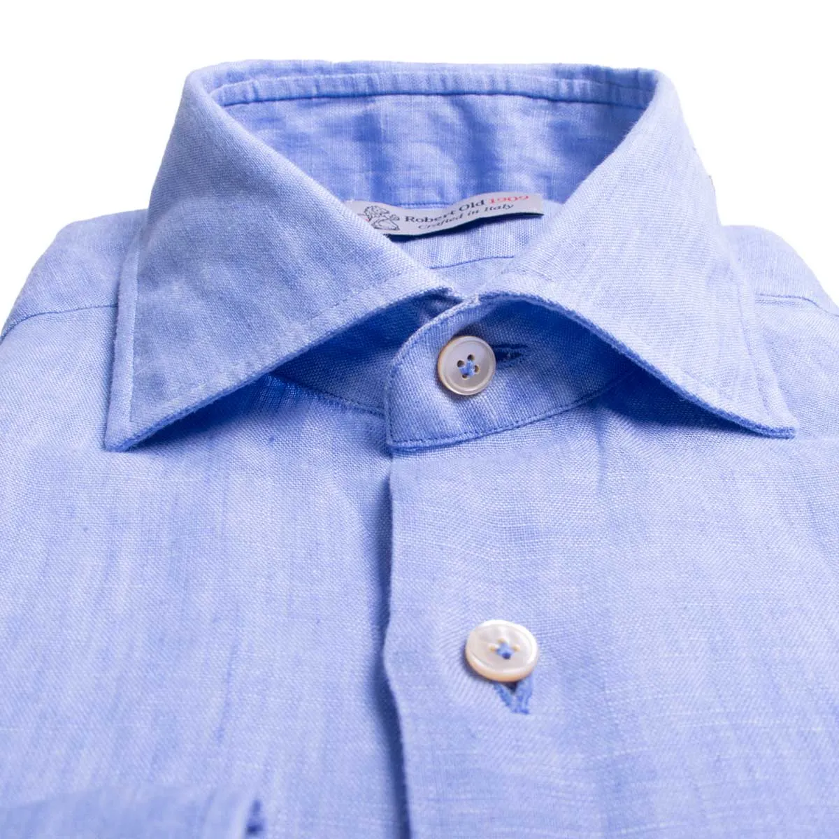 Light Blue Italian Linen Long Sleeve Shirt