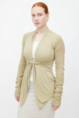 Lilies Light Green Wrap Cardigan
