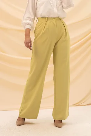 Lime Wide Leg Formal Pants