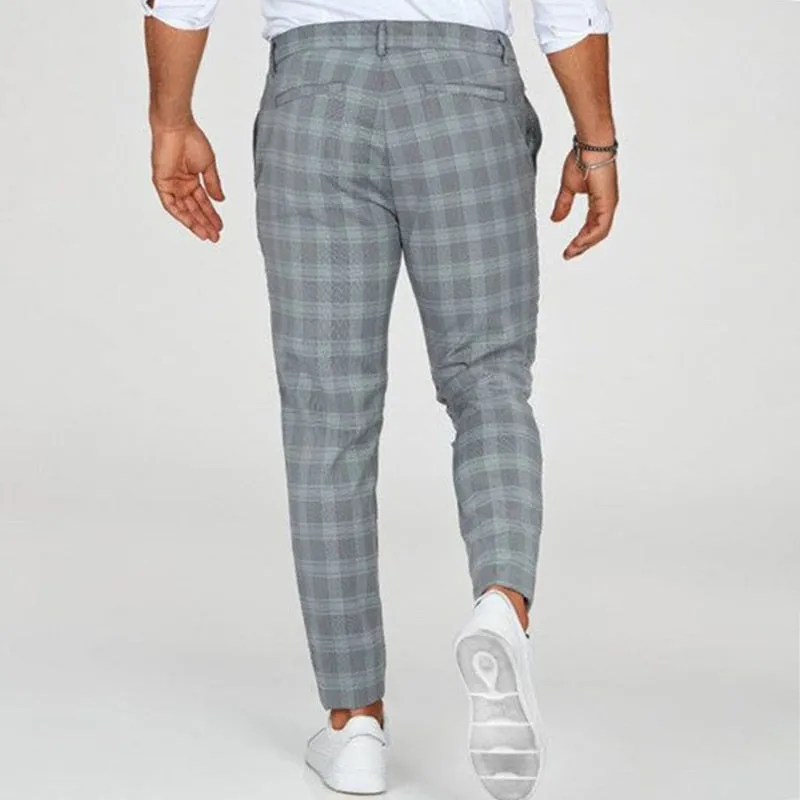 Lonan - Elegante Herren Slim Fit Hose im Karomuster
