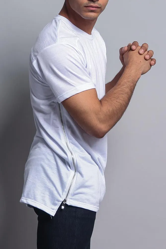 Long Side Zipper Extended Length T-Shirt