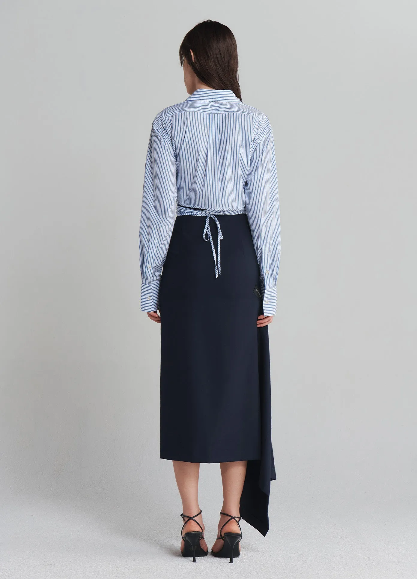 Long Sleeve Wrap Cropped Shirt