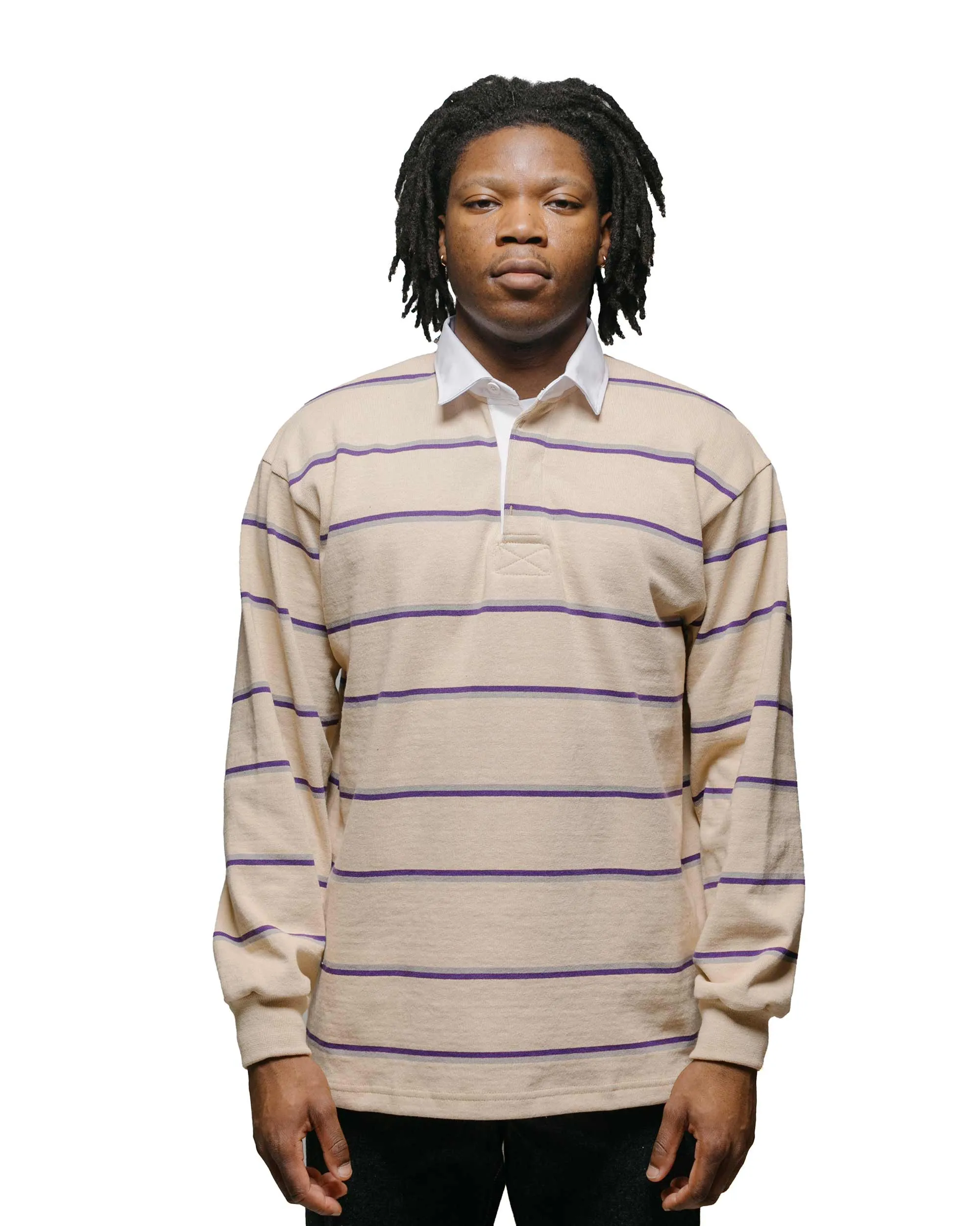 Lost & Found Classic Rugby Jersey Beige/Purple/Grey