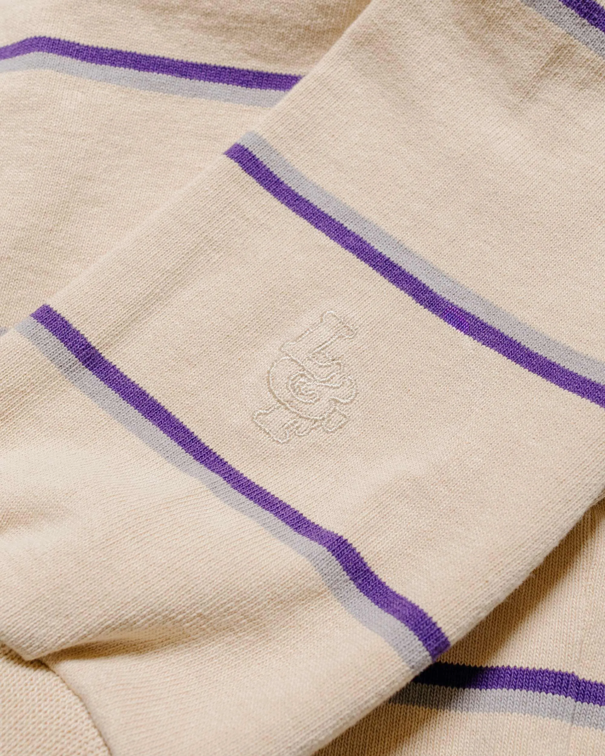 Lost & Found Classic Rugby Jersey Beige/Purple/Grey