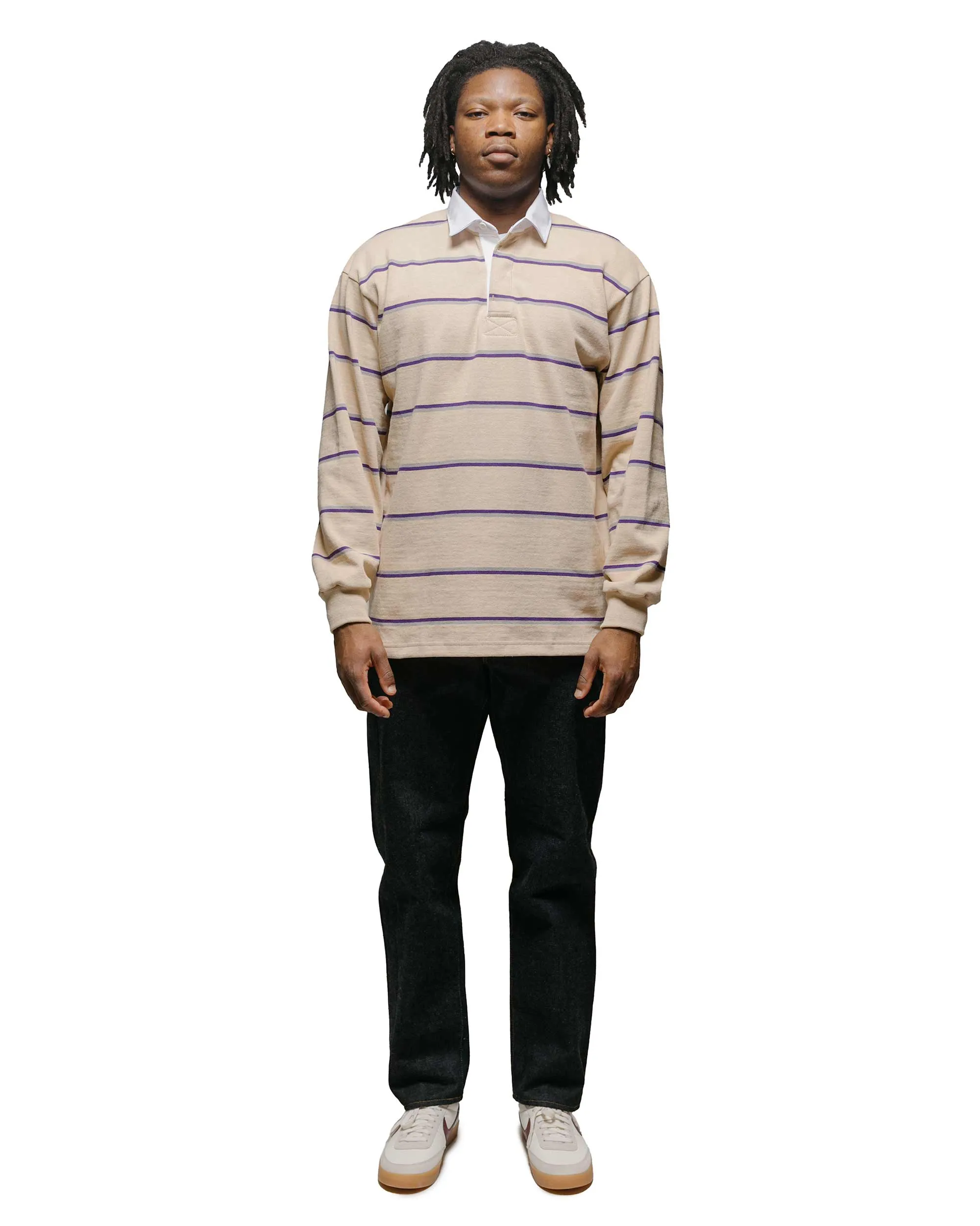 Lost & Found Classic Rugby Jersey Beige/Purple/Grey