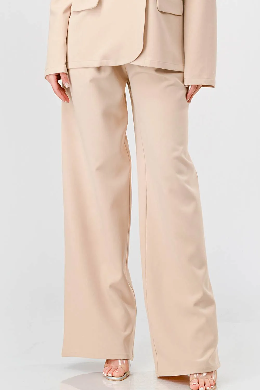 LUXE STRETCH WOVEN LOOSE FIT BLAZER AND PANTS SET