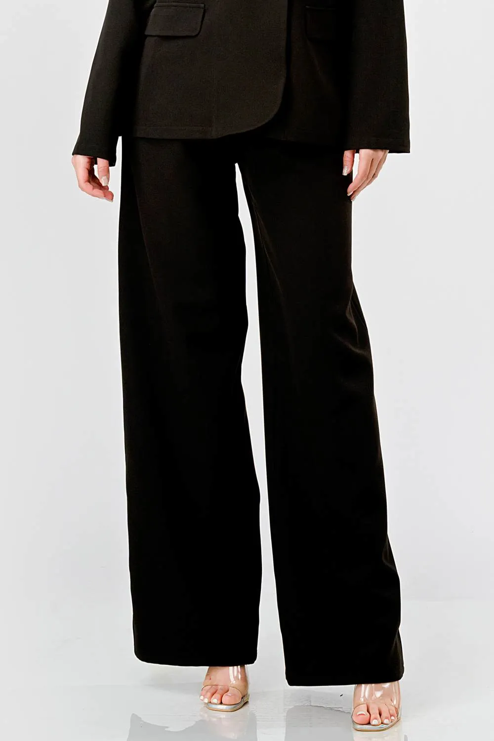 LUXE STRETCH WOVEN LOOSE FIT BLAZER AND PANTS SET