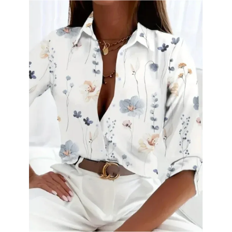 LVSANW 2024 Fashion Commuter New Versatile Printed Long Sleeve Personalized Street Shirt Comfortable Casual Top Temperament for Women