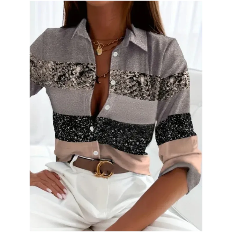 LVSANW 2024 Fashion Commuter New Versatile Printed Long Sleeve Personalized Street Shirt Comfortable Casual Top Temperament for Women