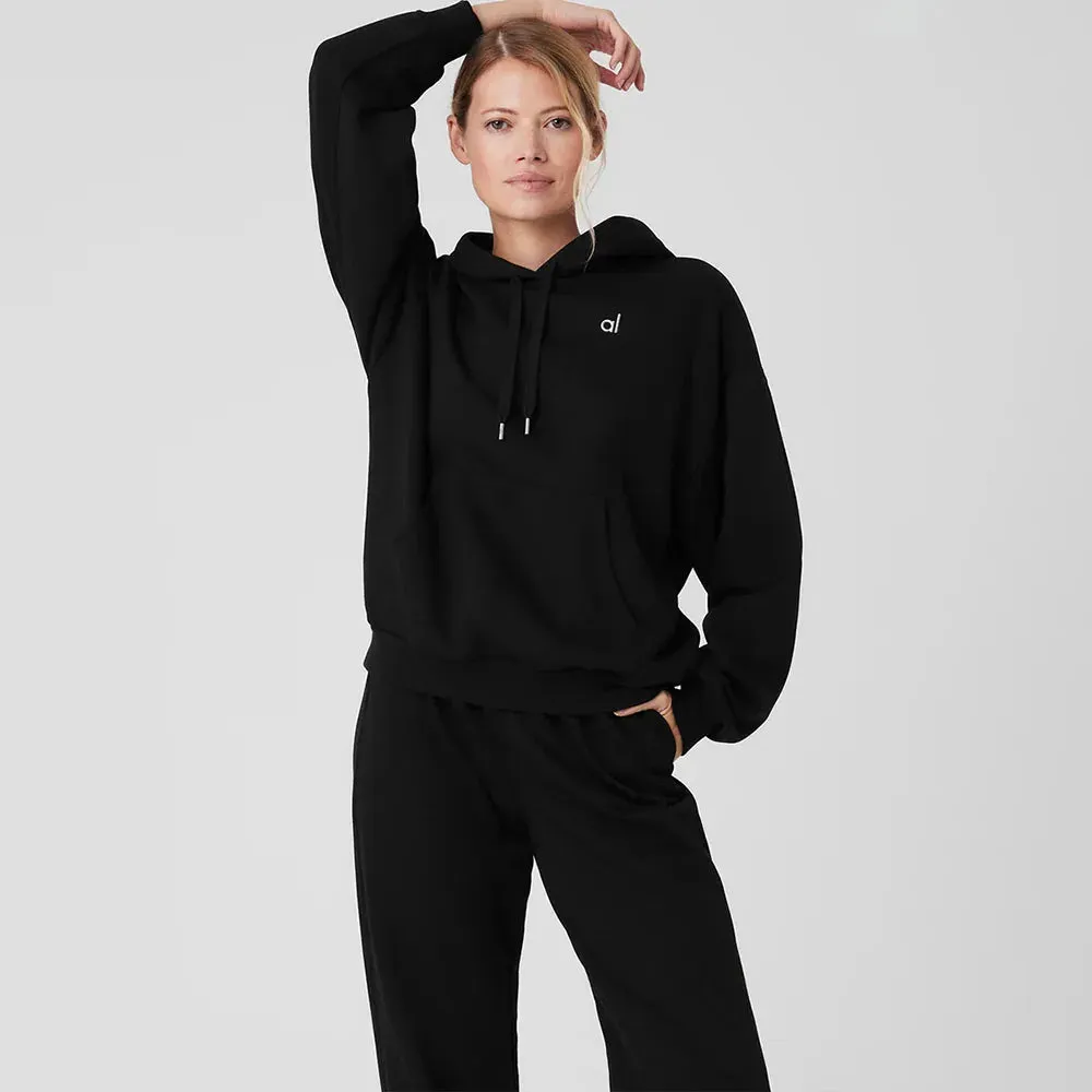LVSANW Accolade Hoodie Cotton Loose Yoga Hoodie Drawstring Versatile Pure Sports Pullover Hoodie Outdoor Top Yoga Shirts Hooded